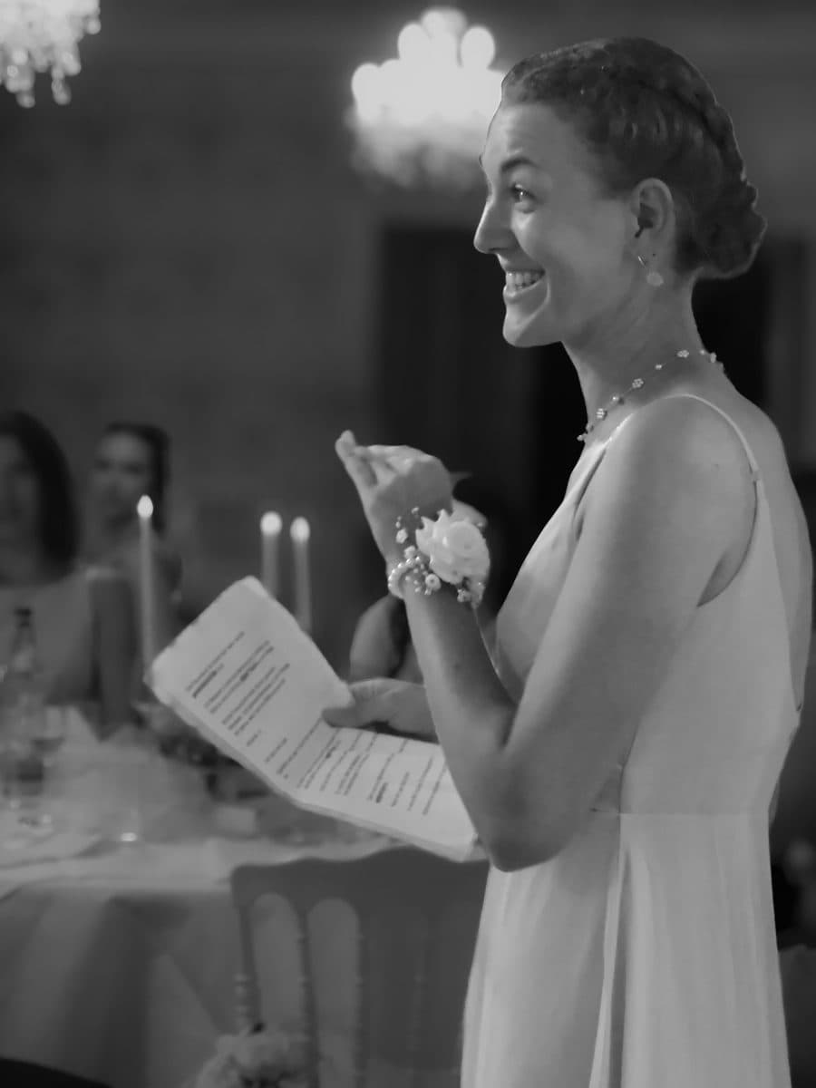 Emotionaler Moment während der Rede